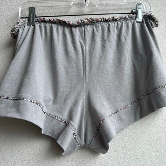 Eberjey Gray Floral Trim Button Down Short Sleeve Pajama Set Size Small? Medium? - Picture 10 of 11